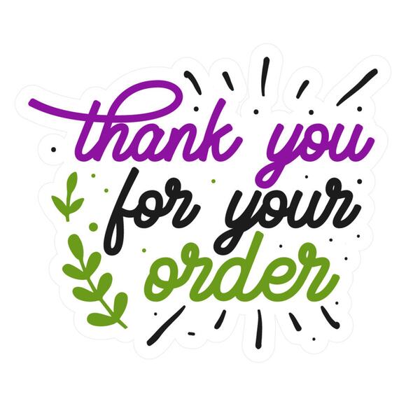Handmade Custom 100 Thank You For Your Order Custom Made Stickers - Picture 1 of 7